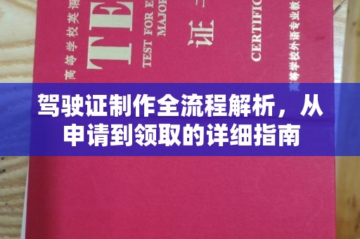 宁阳驾驶证制作全流程解析，从申请到领取的详细指南